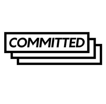 Commited stamp on white 库存插图