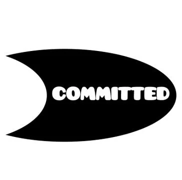 Commited stamp on white イラスト素材
