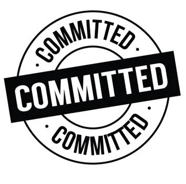 Commited stamp on white Illustrazione stock