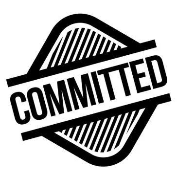 Commited stamp on white イラスト素材