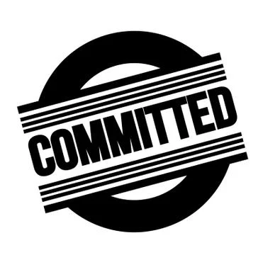 Commited stamp on white Illustrazione stock