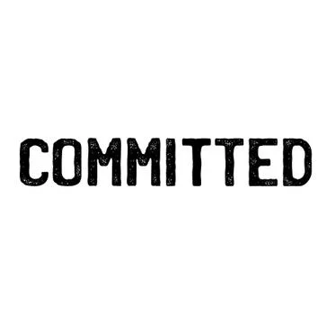 Commited stamp on white Illustrazione stock