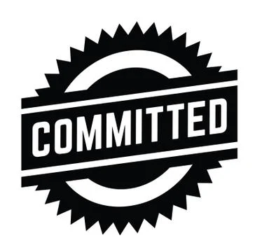 Commited stamp on white 库存插图