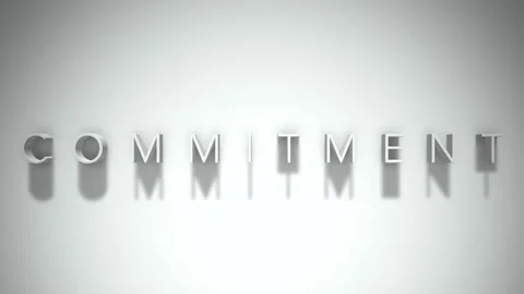 Commitment 3D title animation text with shadows on a white background 動画素材 258752070