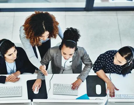 Commitment always shows from every employee on our side. High angle shot of a Foto stock