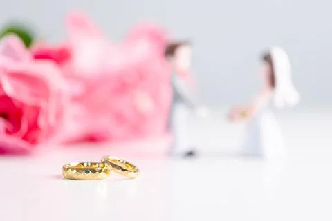 Commitment and forever love concept for wedding, engagement and anniversary.. Stock Photos