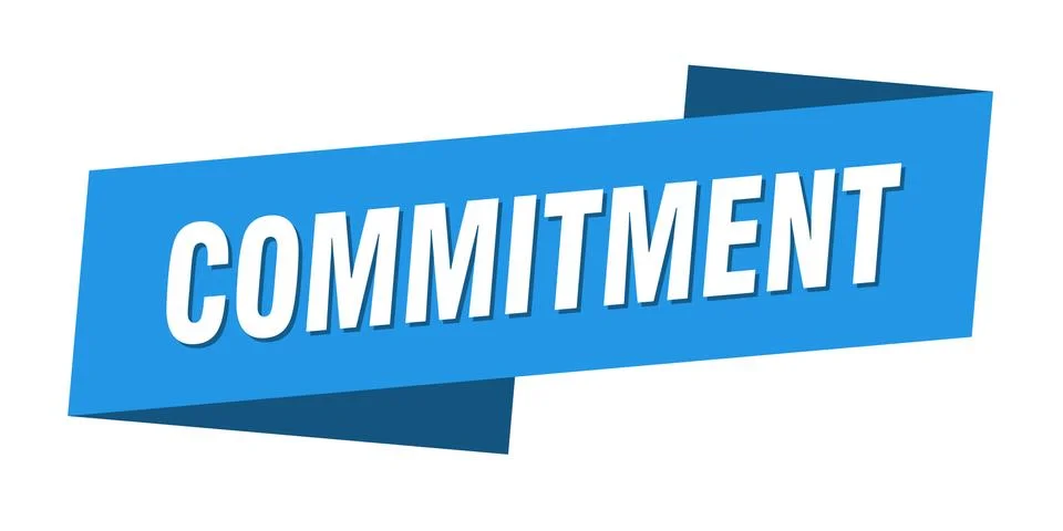 Commitment banner template. commitment ribbon label sign 스톡 일러스트