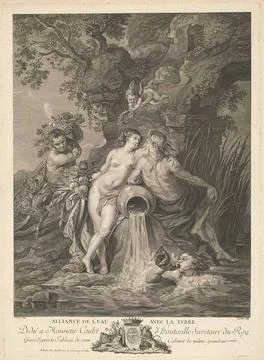 Commitment between water and earth; Alliance de l eau avec la terre. Femal... Stock Photos