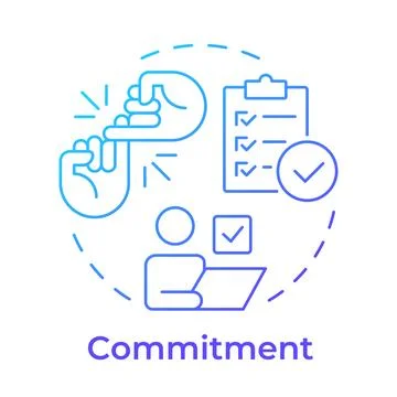 Commitment blue gradient concept icon 스톡 일러스트