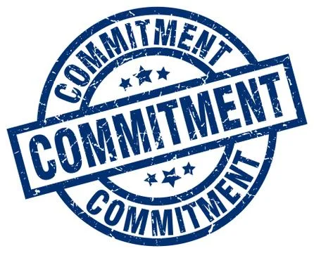 Commitment blue round grunge stamp Stockillustratie