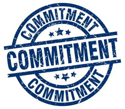 Commitment blue round grunge stamp Stock Illustration