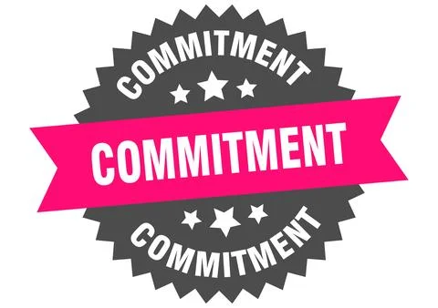 Commitment. commitment round pink label isolated on transparent background Stock Illustration