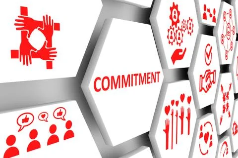 COMMITMENT concept cell background 3d illustration Stock Illustration
