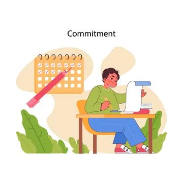 Commitment concept. Flat vector illustration Stock Illustration