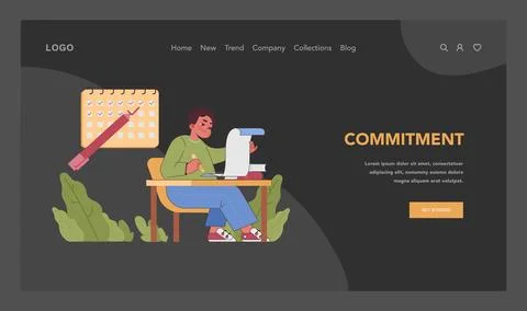 Commitment concept. Flat vector illustration Illustrazione stock