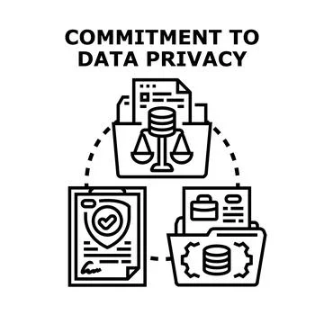 Commitment to data privacy and information security policies Stock Illustration