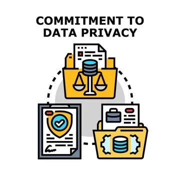Commitment to data privacy and information security policies Stock Illustration