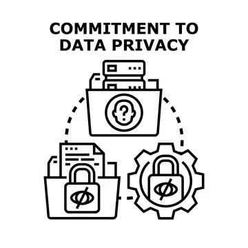 Commitment to data privacy protecting information security Stockillustratie