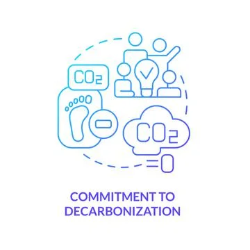 Commitment to decarbonization blue gradient concept icon Stock Illustration