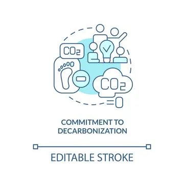 Commitment to decarbonization turquoise concept icon Illustrazione stock