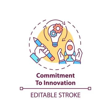 Commitment to innovation concept icon Stock Illustration