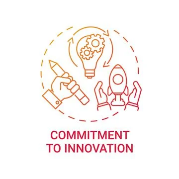 Commitment to innovation concept icon Illustrazione stock