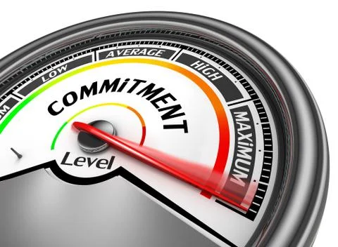 Commitment level to maximum conceptual meter Stock Illustration