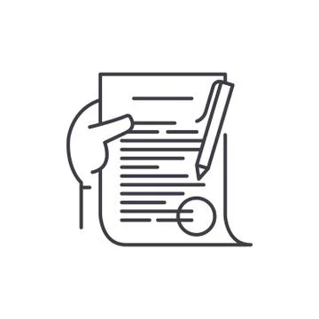 Commitment line icon concept. Commitment vector linear illustration, symbol 스톡 일러스트