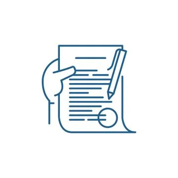 Commitment line icon concept. Commitment flat vector symbol, sign, outline Stock Illustration