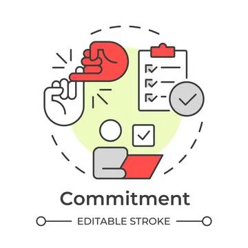 Commitment multi color concept icon 库存插图
