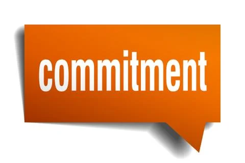 Commitment orange 3d speech bubble Illustrazione stock