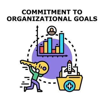 Commitment to organizational goals business progress development 스톡 일러스트