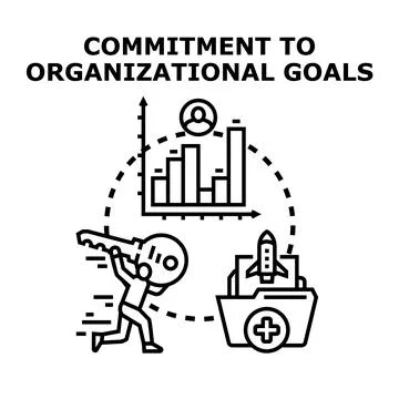 Commitment to organizational goals business progress development イラスト素材
