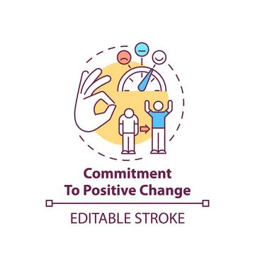 Commitment to positive change concept icon Stock Illustration