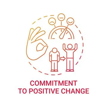 Commitment to positive change concept icon Stock Illustration