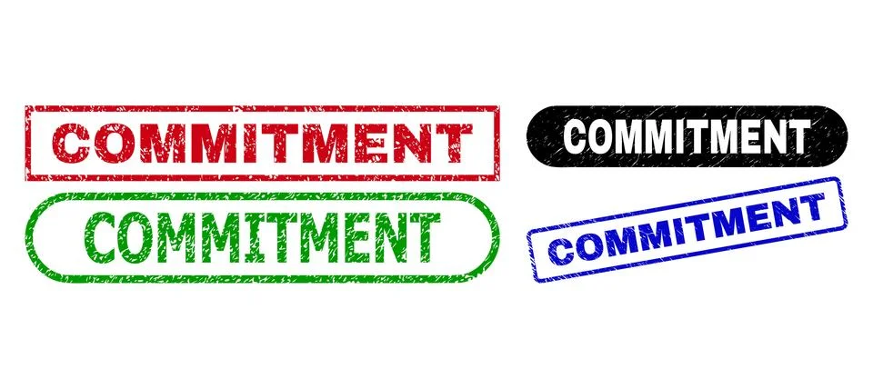 COMMITMENT Rectangle Watermarks with Scratched Texture Stockillustratie