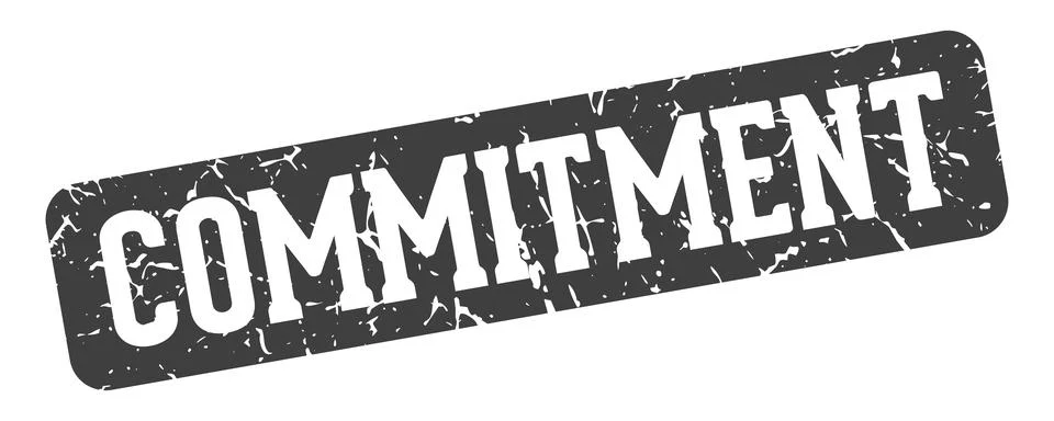 Commitment rectangular sign. commitment stamp Stock Illustration