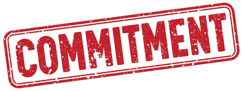 Commitment red grunge stamp with no background. commitment stamp Stock-Illustration