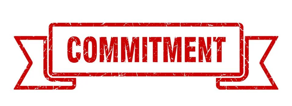 Commitment ribbon. commitment grunge band sign. commitment banner 库存插图