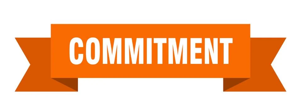 Commitment ribbon. commitment paper band banner sign 스톡 일러스트
