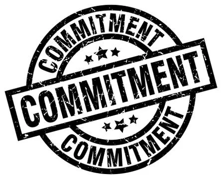 Commitment round grunge black stamp 스톡 일러스트