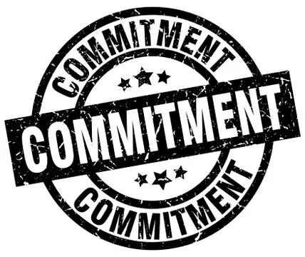 Commitment round grunge black stamp 스톡 일러스트