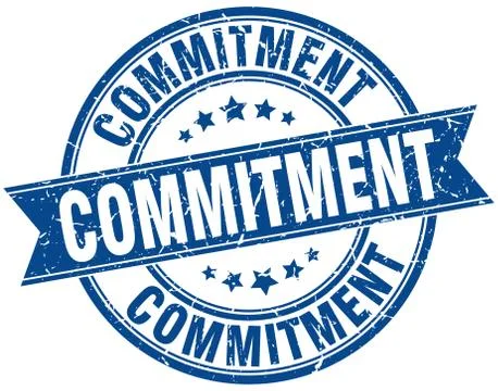 Commitment round grunge ribbon stamp Stock Illustration