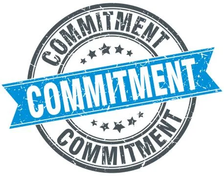 Commitment round grunge ribbon stamp Stock Illustration