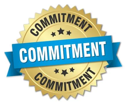 Commitment round isolated gold badge 스톡 일러스트