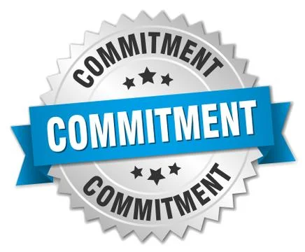 Commitment round isolated silver badge Stock Illustration