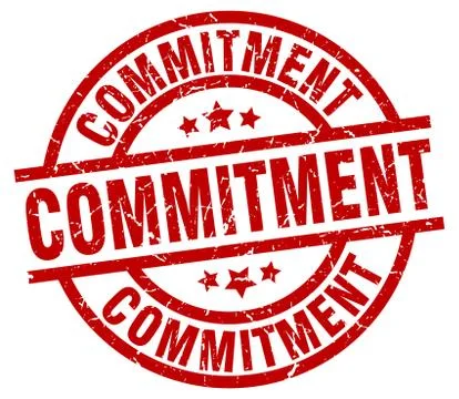 Commitment round red grunge stamp Stockillustratie