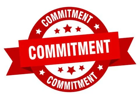 Commitment round ribbon isolated label. commitment sign イラスト素材
