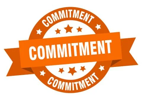 Commitment round ribbon isolated label. commitment sign 스톡 일러스트