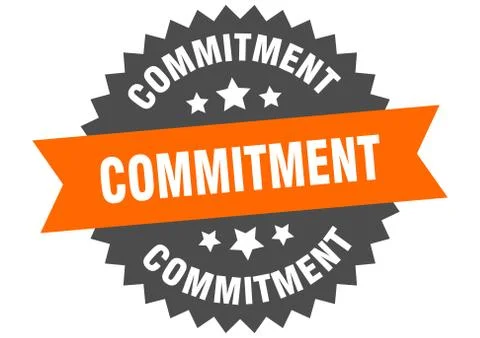 Commitment sign. commitment circular band label. round commitment sticker 스톡 일러스트